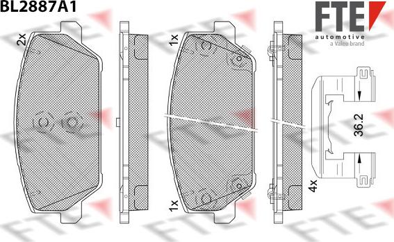 FTE 9011127 - Kit de plaquettes de frein, frein à disque cwaw.fr