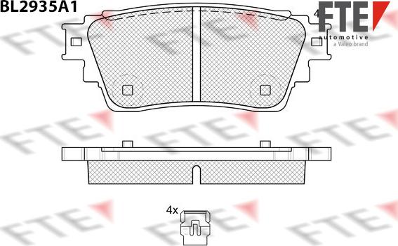 FTE 9011179 - Kit de plaquettes de frein, frein à disque cwaw.fr