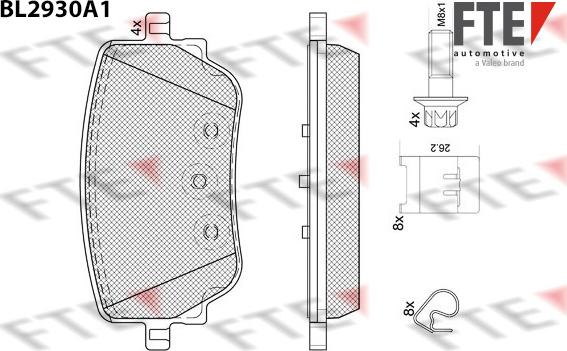 FTE 9011174 - Kit de plaquettes de frein, frein à disque cwaw.fr