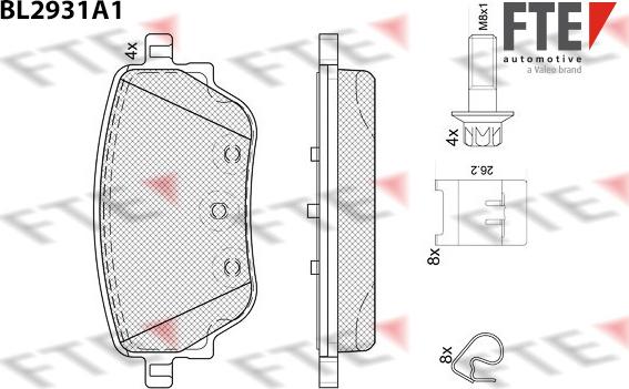 FTE 9011175 - Kit de plaquettes de frein, frein à disque cwaw.fr