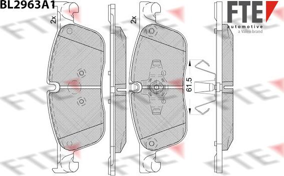 FTE 9011206 - Kit de plaquettes de frein, frein à disque cwaw.fr