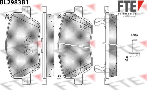 FTE 9011230 - Kit de plaquettes de frein, frein à disque cwaw.fr