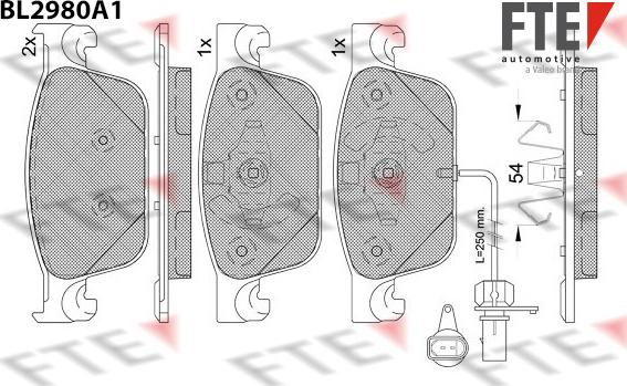 FTE 9011226 - Kit de plaquettes de frein, frein à disque cwaw.fr