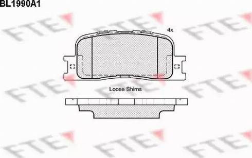 FTE BL1990A1 - Kit de plaquettes de frein, frein à disque cwaw.fr