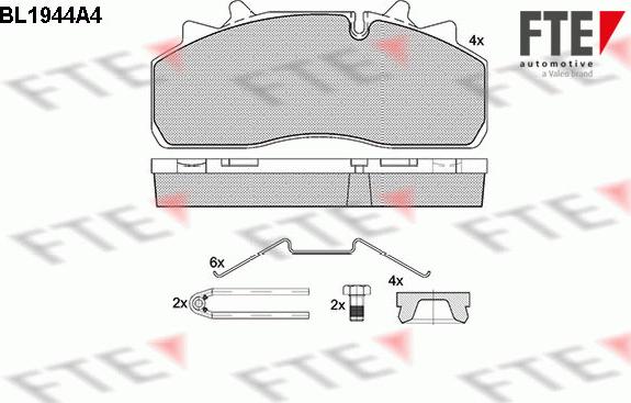 FTE BL1944A4 - Kit de plaquettes de frein, frein à disque cwaw.fr