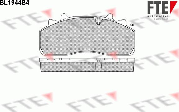 FTE BL1944B4 - Kit de plaquettes de frein, frein à disque cwaw.fr