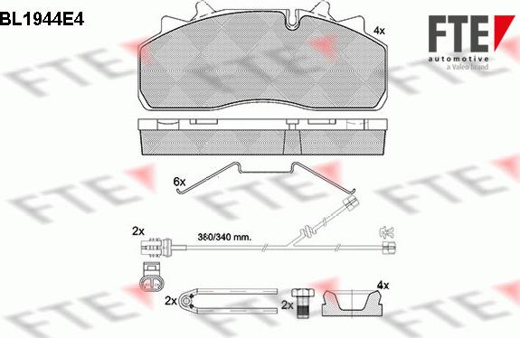 FTE BL1944E4 - Kit de plaquettes de frein, frein à disque cwaw.fr