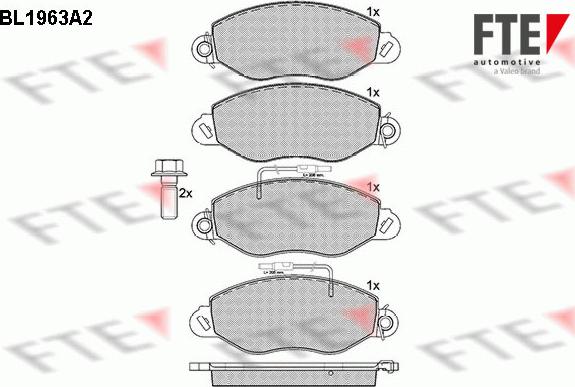 FTE BL1963A2 - Kit de plaquettes de frein, frein à disque cwaw.fr