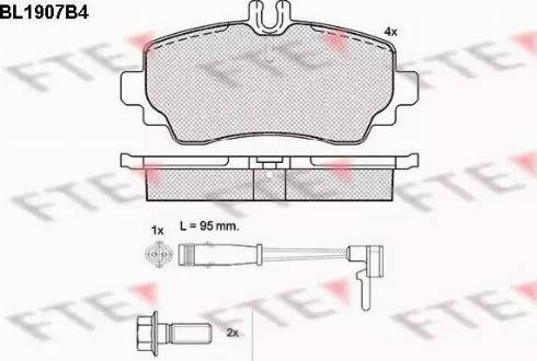 FTE BL1907B4 - Kit de plaquettes de frein, frein à disque cwaw.fr