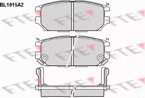 FTE BL1915A2 - Kit de plaquettes de frein, frein à disque cwaw.fr