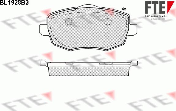 FTE BL1928B3 - Kit de plaquettes de frein, frein à disque cwaw.fr