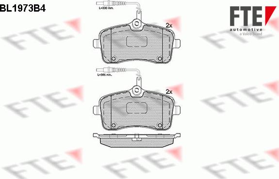 FTE BL1973B4 - Kit de plaquettes de frein, frein à disque cwaw.fr