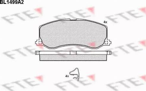 FTE BL1499A2 - Kit de plaquettes de frein, frein à disque cwaw.fr