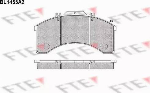 FTE BL1455A2 - Kit de plaquettes de frein, frein à disque cwaw.fr