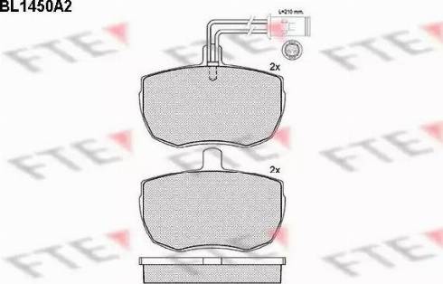 FTE BL1450A2 - Kit de plaquettes de frein, frein à disque cwaw.fr