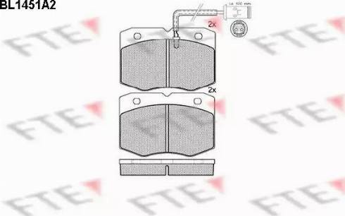 FTE BL1451A2 - Kit de plaquettes de frein, frein à disque cwaw.fr