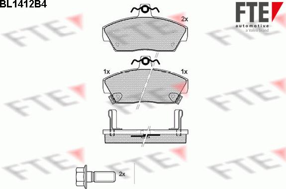 FTE BL1412B4 - Kit de plaquettes de frein, frein à disque cwaw.fr