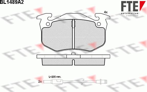 FTE BL1489A2 - Kit de plaquettes de frein, frein à disque cwaw.fr