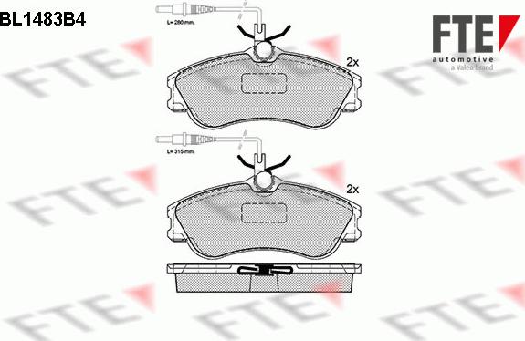 FTE BL1483B4 - Kit de plaquettes de frein, frein à disque cwaw.fr