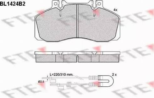 FTE BL1424B2 - Kit de plaquettes de frein, frein à disque cwaw.fr