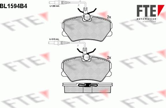 FTE BL1594B4 - Kit de plaquettes de frein, frein à disque cwaw.fr