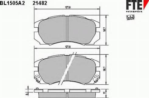 FTE BL1505A2 - Kit de plaquettes de frein, frein à disque cwaw.fr