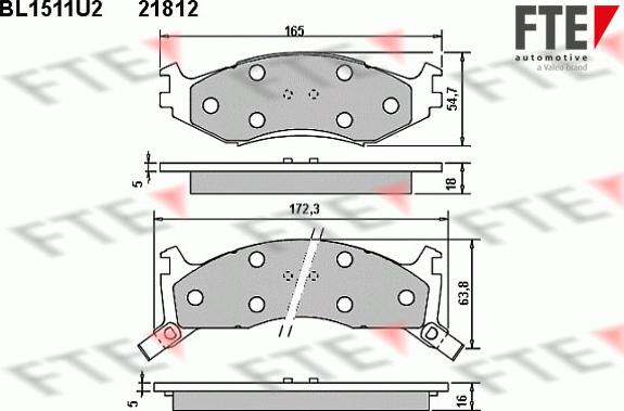 FTE BL1511U2 - Kit de plaquettes de frein, frein à disque cwaw.fr