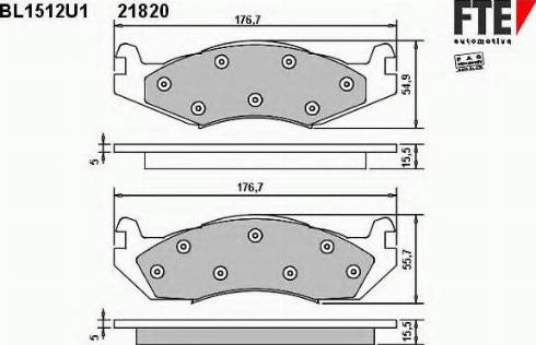 FTE BL1512U1 - Kit de plaquettes de frein, frein à disque cwaw.fr