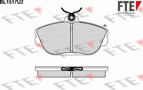 FTE BL1517U2 - Kit de plaquettes de frein, frein à disque cwaw.fr