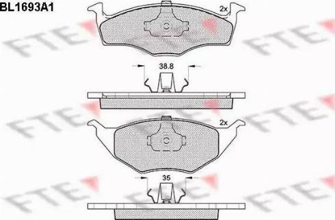 FTE BL1693A1 - Kit de plaquettes de frein, frein à disque cwaw.fr