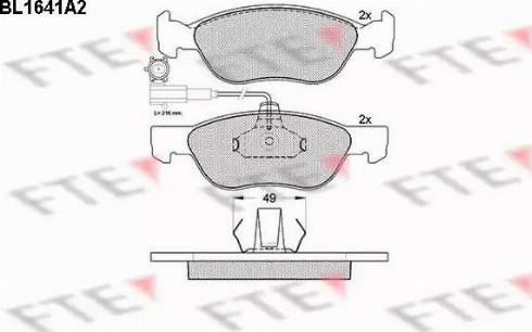 FTE BL1641A2 - Kit de plaquettes de frein, frein à disque cwaw.fr