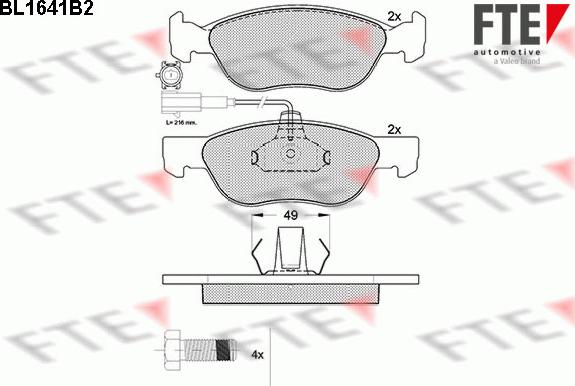 FTE BL1641B2 - Kit de plaquettes de frein, frein à disque cwaw.fr