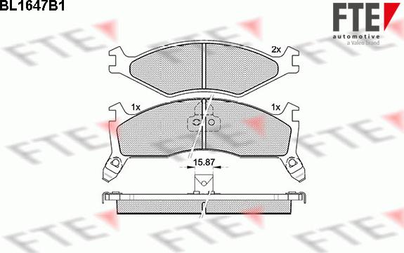 FTE BL1647B1 - Kit de plaquettes de frein, frein à disque cwaw.fr