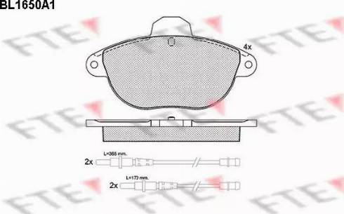 FTE BL1650A1 - Kit de plaquettes de frein, frein à disque cwaw.fr