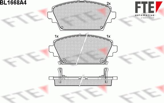 FTE BL1668A4 - Kit de plaquettes de frein, frein à disque cwaw.fr