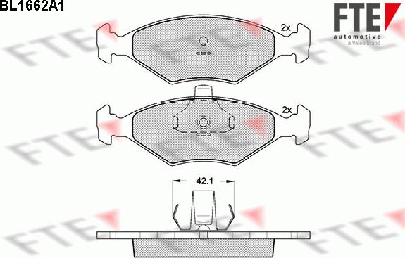 FTE BL1662A1 - Kit de plaquettes de frein, frein à disque cwaw.fr