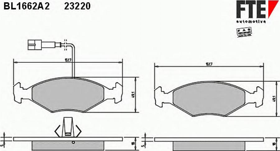 FTE BL1662A2 - Kit de plaquettes de frein, frein à disque cwaw.fr