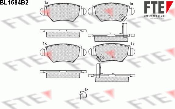 FTE BL1684B2 - Kit de plaquettes de frein, frein à disque cwaw.fr