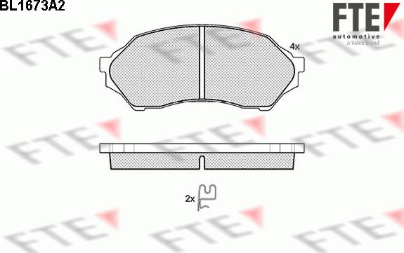 FTE BL1673A2 - Kit de plaquettes de frein, frein à disque cwaw.fr