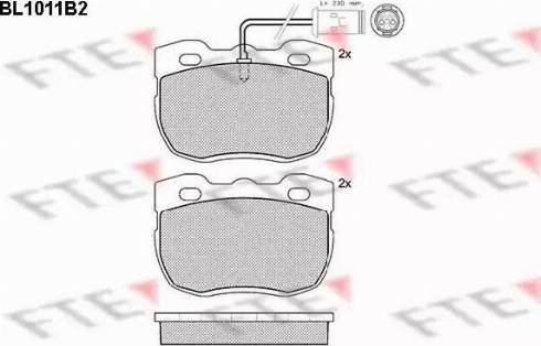 FTE BL1011B2 - Kit de plaquettes de frein, frein à disque cwaw.fr