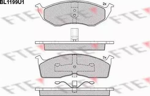 FTE BL1199U1 - Kit de plaquettes de frein, frein à disque cwaw.fr