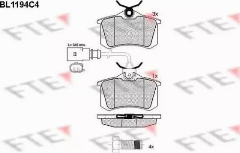 FTE BL1194C4 - Kit de plaquettes de frein, frein à disque cwaw.fr