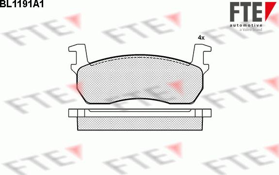 FTE BL1191A1 - Kit de plaquettes de frein, frein à disque cwaw.fr