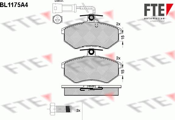 FTE BL1175A4 - Kit de plaquettes de frein, frein à disque cwaw.fr