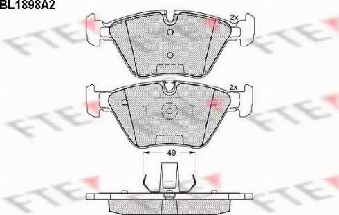 FTE BL1898A2 - Kit de plaquettes de frein, frein à disque cwaw.fr