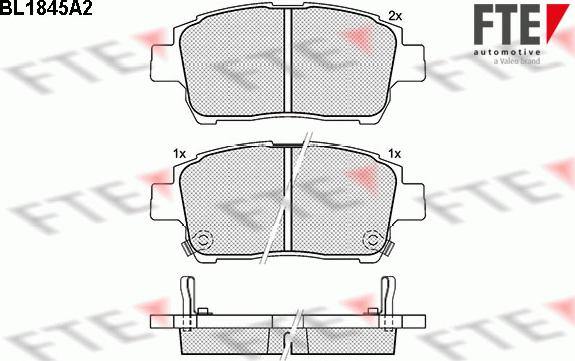 FTE BL1845A2 - Kit de plaquettes de frein, frein à disque cwaw.fr