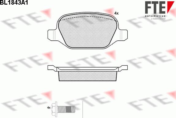 FTE BL1843A1 - Kit de plaquettes de frein, frein à disque cwaw.fr