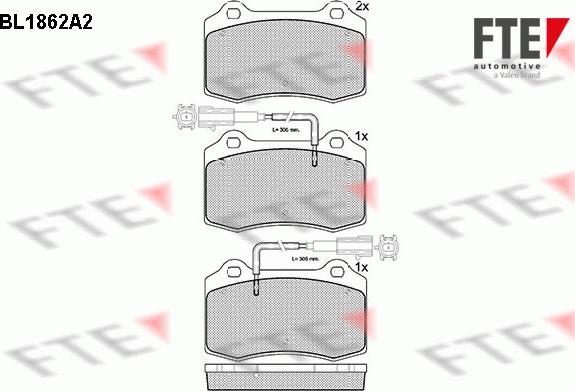 FTE BL1862A2 - Kit de plaquettes de frein, frein à disque cwaw.fr