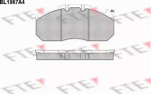 FTE BL1867A4 - Kit de plaquettes de frein, frein à disque cwaw.fr