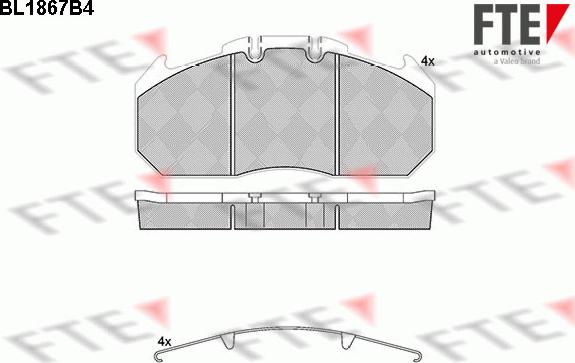 FTE BL1867B4 - Kit de plaquettes de frein, frein à disque cwaw.fr